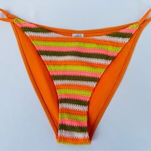 🌈🔥 WILD FABLE NEON CROCHET BIKINI BOTTOM – XL 🔥🌈